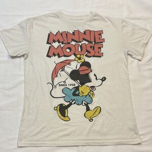 Minnie Mouse Rainy Day Umbrella Dainty Girly Disney Graphic Tee XS